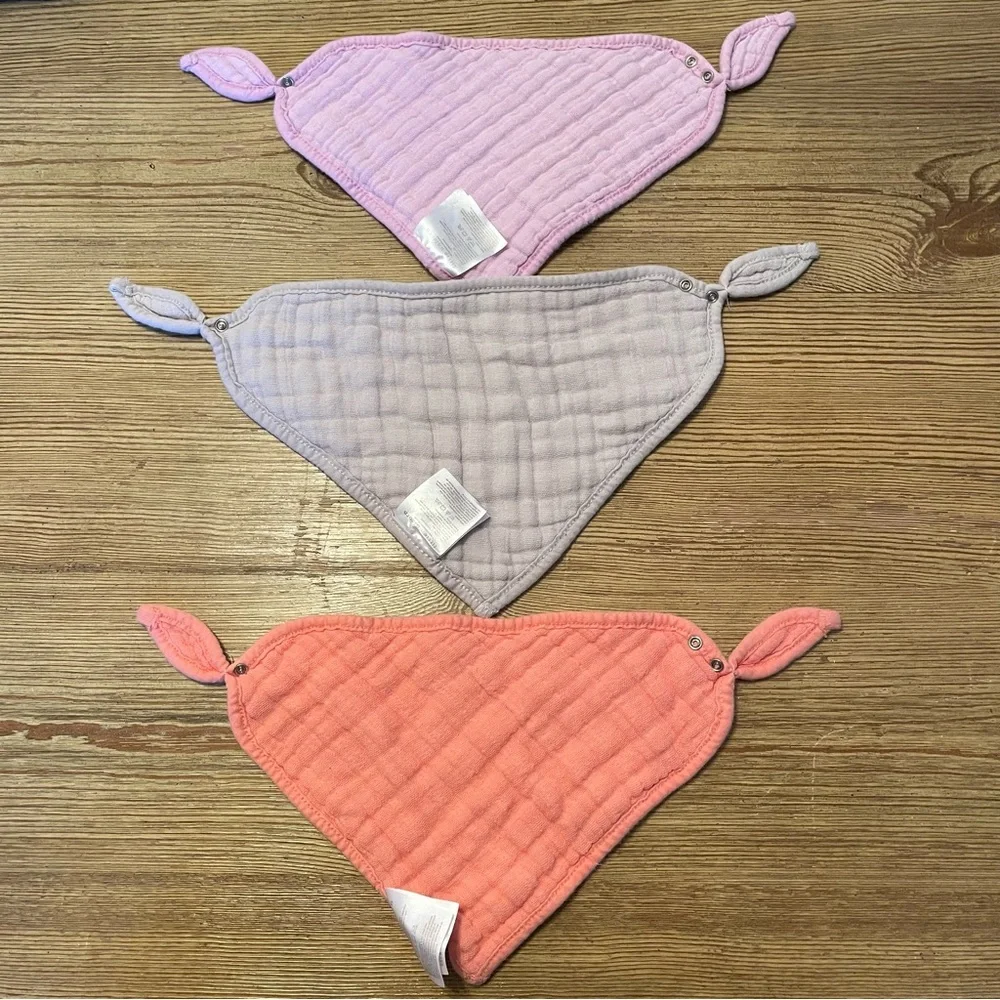 Little unicorn floral drool bib bundle of 3 baby girl